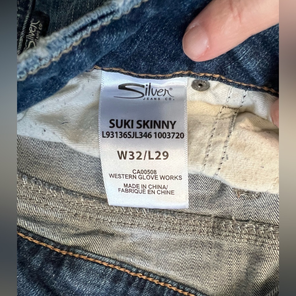 Women’s silver jeans distressed suki skinny 32/29 - Picture 9 of 10